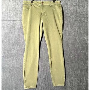 m jeans by maurices Womens XL Regular High Rise‎ Skinny Green Stretch Denim